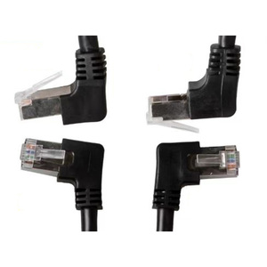 DSブランド 90度エルボ RJ45 <span class=keywords><strong>CAT6</strong></span> UTP PVCジャケット CE認証 銅導体 24-32AWG 8芯 ネットワークパッチコード - Product Image 1