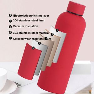 Stainless Steel Vacuum Water Bottle 500ML Double Wall Insulated Travel <b>Flask</b> Minimalist Design Multiple Colors Available - Product Image 6