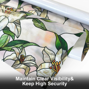 Pellicola Privacy per Finestre in PVC, Moderna Decorazione Effetto Vetro Colorato, Protezione UV, Adesivi Statici per Vetri Senza Colla - Product Image 5