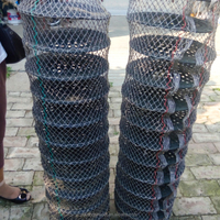 Équipement d'aquaculture en HDPE 100% carré ou cylindrique, cages d'élevage de poissons, filets pour huîtres, coquilles Saint-Jacques, filets lanterne