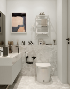 WC intelligent moderne en céramique <span class=keywords><strong>à</strong></span> poser au sol, design é<span class=keywords><strong>l</strong></span>égant, té<span class=keywords><strong>l</strong></span>écommande, siège chauffant, cuvette allongée, évacuation en P - Product Image 3
