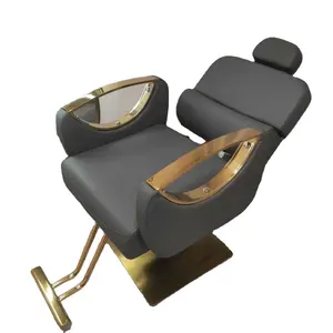 Hot selling salon furniture reclining barber chair adjustable golden barber chair beauty salon factory