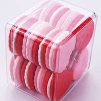 Boîte Carrée en Plastique Transparent Personnalisée pour Biscuits, Cookies, Tiramisu et Desserts avec Couvercle