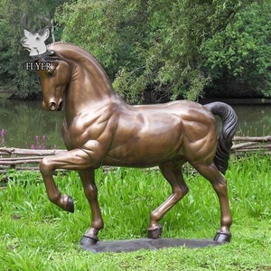 Décoration de jardin d'intérieur et d'extérieur, vente en gros, OEM, statue de cheval en fibre de verre grandeur nature, cheval <span class=keywords><strong>noir</strong></span>, sculpture d'art en FRP personnalisée - Product Image 6