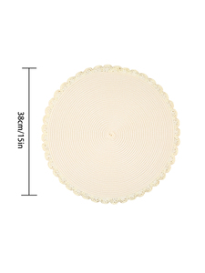 Thiết Kế Mới Placemat Vòng Bện 15 Inch Bàn Tròn Thảm Cho Bàn Ăn Polypropylene Dệt Chịu Nhiệt Nơi Thảm - Product Image 2