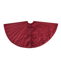 Jupe de sapin de Noël matelassée rouge en polyester de 48 pouces avec col – Marque Lanhe – Vente en gros