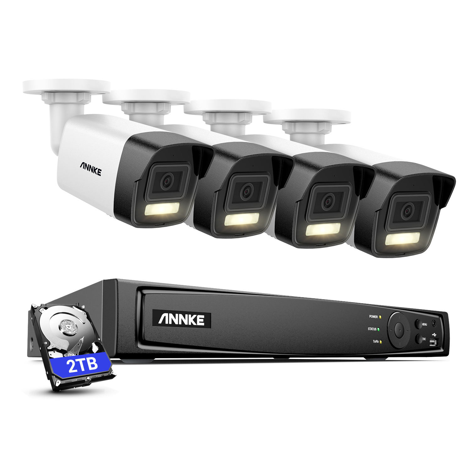 8CH 8MP PoE NVR Security Camera System Outdoor IP67 Weatherproof 4K  CCTV Camera Motion Detection Audio in with 2TB HDD