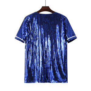 Maglia Personalizzata <span class=keywords><strong>con</strong></span> LOGO Squadra di Baseball Los Angeles, <span class=keywords><strong>Camicetta</strong></span> <span class=keywords><strong>con</strong></span> <span class=keywords><strong>Paillettes</strong></span>, Blusa Luccicante <span class=keywords><strong>con</strong></span> <span class=keywords><strong>Paillettes</strong></span>, Camicia a Maniche Corte da Donna, Vendita all'Ingrosso - Product Image 2