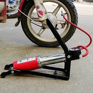 Da Li Shen Dual Tube High Pressure Foot Pump For Motorcycle E Bike Tire Inflator With Pressure Gauge - Product Image 2
