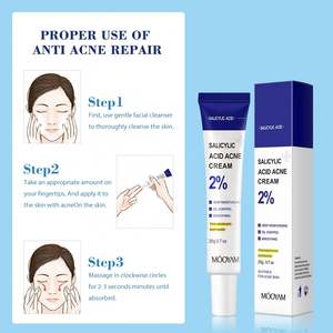 Crema de ácido salicílico Reparación de la piel facial Aclaramiento Ácido hialurónico Crema para eliminar el acné Productos para el cuidado de la piel Crema facial - Product Image 4