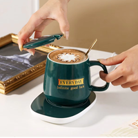 Ensemble chauffe-tasse électrique personnalisé, chauffe-tasse intelligent USB, contrôle de la température, tasse en céramique, cadeau de mariage, cadeau d'entreprise