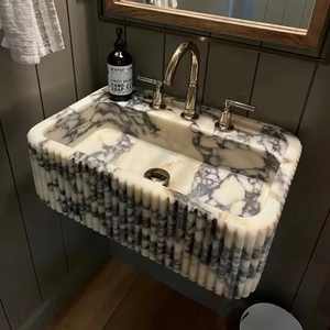 Lavabo de Piedra Natural Calacatta <span class=keywords><strong>Viola</strong></span> Morado, Encimera de Baño, Revestimiento de Paredes y Pisos de Piedra Natural, Tablero de Mesa de Comedor - Product Image 1