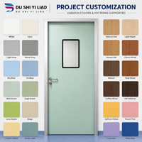 Pintu Rumah Sakit HPL, Pintu Ayun Medis untuk Ruang Bersih dengan Ventilasi Louver, Rangka Aluminium Alloy