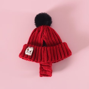 Winter Eco-friendly Pet <strong>Knit</strong> Hat for Cats and <strong>Dogs</strong> Solid <strong>Pattern</strong> Design - Product Image 6