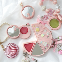 Palette de fards à paupières rose blush solide, maquillage longue tenue, portable, design personnalisé avec effet miroir