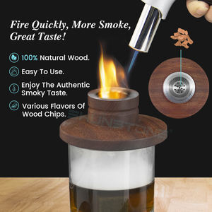 Cocktail Whisky Roker <span class=keywords><strong>Gift</strong></span> <span class=keywords><strong>Set</strong></span> Houten Zetgroep Hout Chips Bush Zeef Whiskey Rook Zetgroep Kit Voor Whiskey - Product Image 2