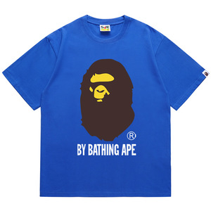 T-shirt décontracté unisexe à manches courtes, coupe ample, motif tête d'orang-outan et requin, version haut de gamme, pour le commerce transfrontalier en gros - Product Image 5