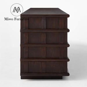 モダンなカスタムデザインヴィンテージ家具メディアコンソールベッドルームダークアカシアウッドクレデンザアンティークリビングルームホテルサイドキャビネット - Product Image 5