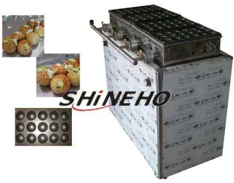 Takoyaki-máquina automática de gas takoyaki y hamburguesa, máquina para hacer productos de carne