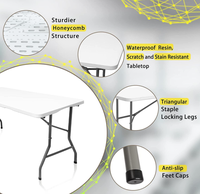 Table pliante rectangulaire blanche de 6 pieds de moule de soufflage en gros de vente chaude pour des événements de partie d'intérieur et extérieurs