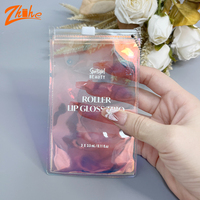 Pochette cosmétique en plastique transparente avec logo personnalisé ZHIHE, pochette holographique en PVC pour bijoux avec fermeture éclair, sac à fermeture éclair