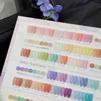 Vernis à ongles gel UV 50 couleurs, imperméable, effet gelée, nude, transparent irisé, nouvelle collection 2026 pour usage professionnel en salon