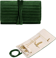 Pliable Portable Voyage Doux Velours Bijoux Organisateur Pochette Rouleau Sac Léger Étanche Durable Bijoux Rouleau Sac Pour Les Femmes