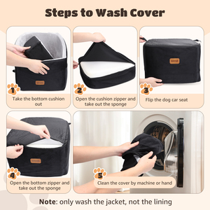 Nobleza seggiolino auto per cani di piccola taglia con spessi cuscino in cotone Oxford e tasche laterali per gatti - Product Image 5