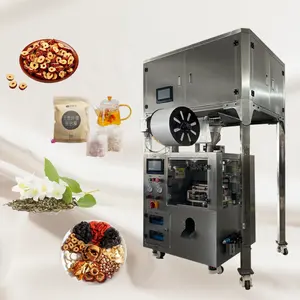 Automatic silk mesh triangle tea bag package machine inner and outer sachet flower tea bag packaging machine for small business