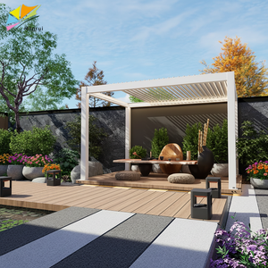 Gazebo da Esterno in Alluminio con Tetto Retrattile in Metallo per Giardino - Product Image 1