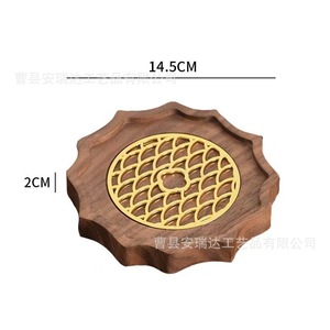 Wooden Sunflower <b>Tea</b> <b>Tray</b> Black Walnut Irregular Shape Heat Resistant For Kung Fu <b>Tea</b> Ceremony Home Use - Product Image 2