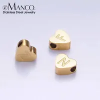 Collier en acier inoxydable avec pendentif en forme de cœur eManco Original Name, breloques DIY pour femmes, bijoux monogramme, expédition en 48 heures
