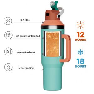 Botella de Agua de Acero Inoxidable con Aislamiento Térmico de Doble Pared, con Tapa y Pajita, 40 oz, Apta para Portavasos de Coche, con Logotipo Personalizado - Product Image 3