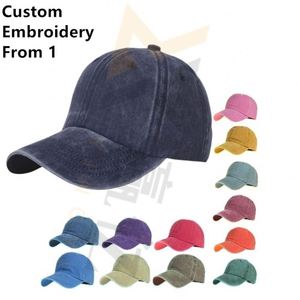 Custom <b>Vintage</b> Retro 6 Panel Distressed Stone Washed 12 Colors Cotton Chino Blank Toddler Boy Baseball Dad Hat Fit <b>Cap</b> - Product Image 2
