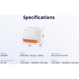 Interrupteur intelligent Wi-Fi Sonoff Mini R4, relais 2 voies pour la domotique - Product Image 2