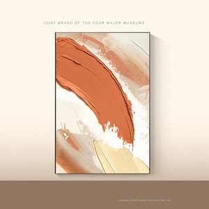 Pintura Abstracta en Lienzo, Acrílica y al Óleo, Arte Mural Moderno y Creativo en Negro, Blanco, Gris, Azul, Marrón, Naranja, Verde y Dorado con Diseño de Montaña - Product Image 3