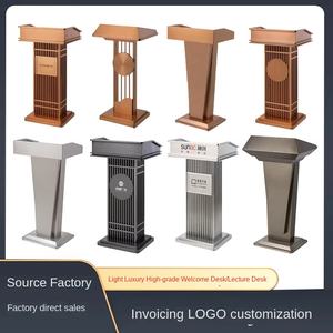 सम्मेलन कक्ष के लिए आधुनिक डिजाइन धातु पोडियम होटल रेस्तरां रिसेप्शन डेस्क पार्किंग बिक्री सूचना डेस्क - Product Image 2
