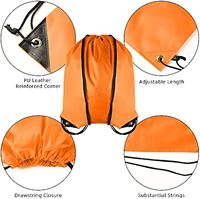Sac de sport promotionnel en nylon avec cordon de serrage, sac à dos de gym, sac de shopping personnalisé en polyester uni avec logo