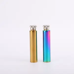 Exquisite Outdoor Portable Stainless Steel Wine Pipe Polished Round Bottom Cigar Tubular Flask