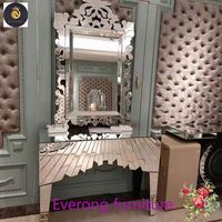 Table console de couloir miroir diamant moderne argent Offre Spéciale avec miroir