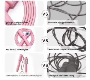 <span class=keywords><strong>Exercice</strong></span> de fitness <span class=keywords><strong>Corde</strong></span> à <span class=keywords><strong>sauter</strong></span> sans enchevêtrement Longueur réglable Fil d'acier Vitesse <span class=keywords><strong>Corde</strong></span> à <span class=keywords><strong>sauter</strong></span> <span class=keywords><strong>pour</strong></span> enfants, femmes, hommes - Product Image 5