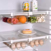 Offre Spéciale réfrigérateur bac à légumes PET oeuf organisateur suspendu boîte de stockage des aliments garder frais fruits légumes réglable réfrigérateur organisateur