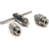 Juego de Machos y Terrajas Manuales de 2 Piezas con Llave de Trinquete, Cabezas Intercambiables para Roscado Derecho/Izquierdo, 1/8 1/4 Pulgadas M3 M6, Herramienta Cromada