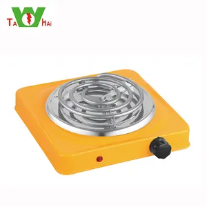 A placa quente elétrica do calefator 1000w elétrico portátil com tubo espiral do aquecimento toca o fogão para o cozimento do alimento