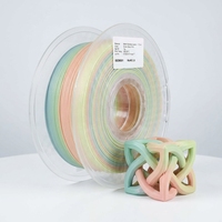 Filament d'imprimante 3D professionnel HELLO3D PLA mat arc-en-ciel 1,75 mm, dégradé macaron multicolore, finition givrée, bobine de 1 kg