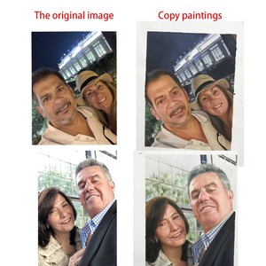 Peint à la main <span class=keywords><strong>Photo</strong></span> Portrait <span class=keywords><strong>famille</strong></span> mur Art 100% fait à la main <span class=keywords><strong>Photo</strong></span> personnalisé peinture à l'huile Portrait - Product Image 2