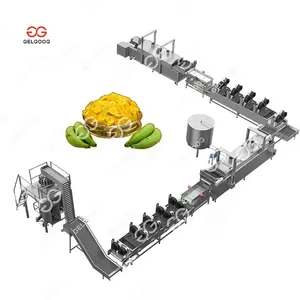 Set lengkap mesin Chip plaintain di Unit manufaktur chip pisang Nigeria saluran Mesin Chip pisang manis