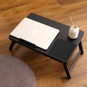 Foldable Laptop <b>Table</b> 55x35x22cm Black Bed Desk With Mouse Pad For Home <b>Office</b> Use - Product Image 3