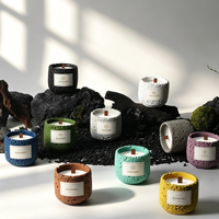 Ensemble cadeau de diffuseur de bougie en céramique parfumée de luxe avec logo personnalisé, fabrication artisanale créative, pots à bougie vides parfumés à faire soi-même