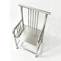 Chaise de salle à manger industrielle robuste en acier inoxydable OEM, chaise de thé écologique pour restaurant, café, hôtel, restauration